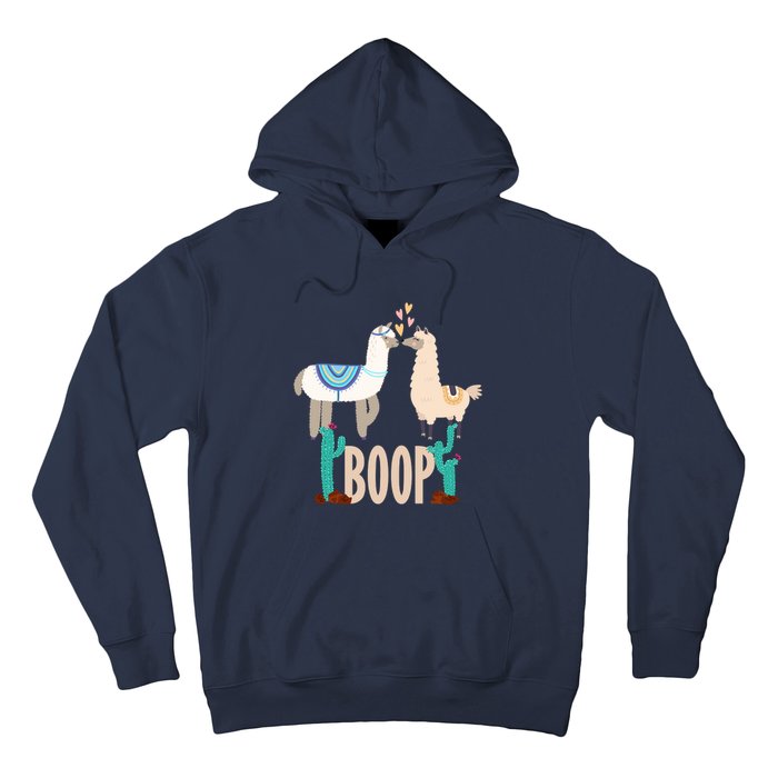 Cute Llama Love Boop Valentines Day Playful Gift Hoodie