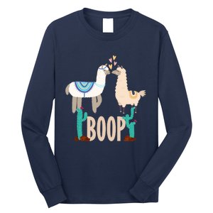 Cute Llama Love Boop Valentines Day Playful Gift Long Sleeve Shirt