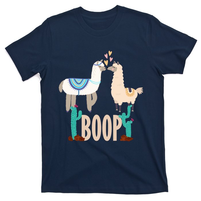 Cute Llama Love Boop Valentines Day Playful Gift T-Shirt