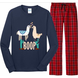 Cute Llama Love Boop Valentines Day Playful Gift Long Sleeve Pajama Set