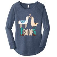 Cute Llama Love Boop Valentines Day Playful Gift Women's Perfect Tri Tunic Long Sleeve Shirt