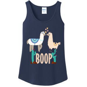 Cute Llama Love Boop Valentines Day Playful Gift Ladies Essential Tank