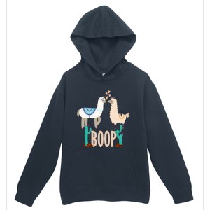 Cute Llama Love Boop Valentines Day Playful Gift Urban Pullover Hoodie