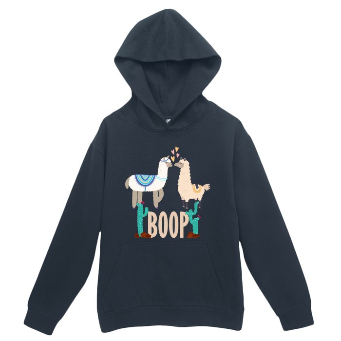 Cute Llama Love Boop Valentines Day Playful Gift Urban Pullover Hoodie