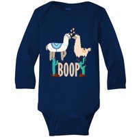 Cute Llama Love Boop Valentines Day Playful Gift Baby Long Sleeve Bodysuit