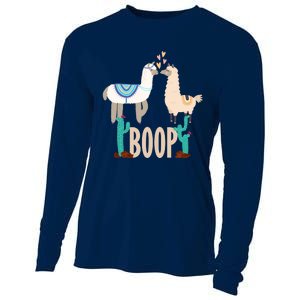 Cute Llama Love Boop Valentines Day Playful Gift Cooling Performance Long Sleeve Crew