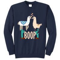 Cute Llama Love Boop Valentines Day Playful Gift Tall Sweatshirt