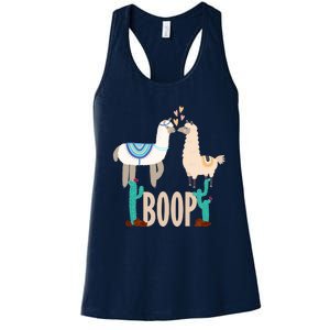 Cute Llama Love Boop Valentines Day Playful Gift Women's Racerback Tank