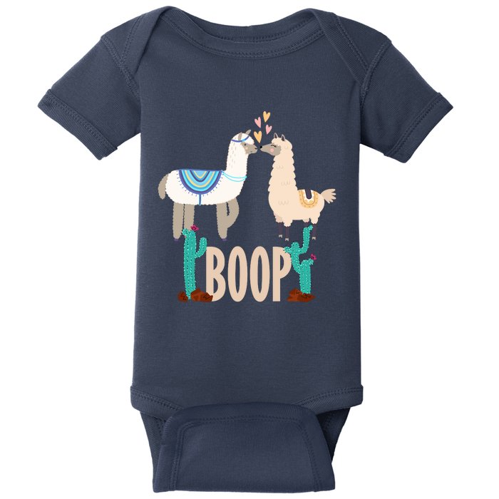 Cute Llama Love Boop Valentines Day Playful Gift Baby Bodysuit