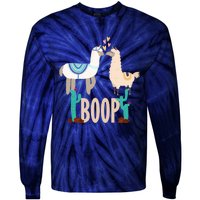 Cute Llama Love Boop Valentines Day Playful Gift Tie-Dye Long Sleeve Shirt