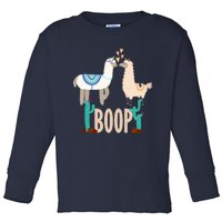 Cute Llama Love Boop Valentines Day Playful Gift Toddler Long Sleeve Shirt