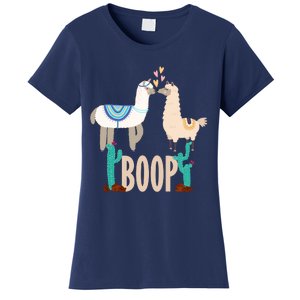 Cute Llama Love Boop Valentines Day Playful Gift Women's T-Shirt