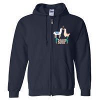 Cute Llama Love Boop Valentines Day Playful Gift Full Zip Hoodie