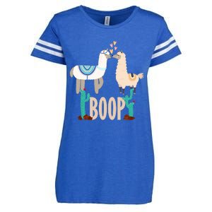 Cute Llama Love Boop Valentines Day Playful Gift Enza Ladies Jersey Football T-Shirt