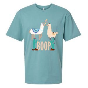 Cute Llama Love Boop Valentines Day Playful Gift Sueded Cloud Jersey T-Shirt