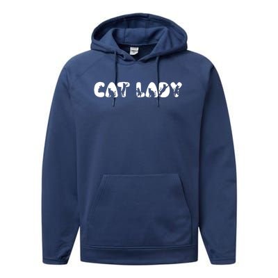 Cat Lovers Ladies Performance Fleece Hoodie