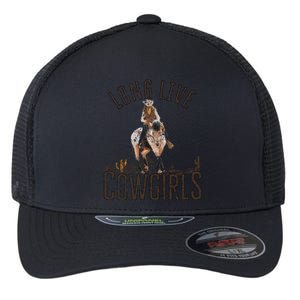 Cow Long Live Country Cool Wild West Funny Gift Flexfit Unipanel Trucker Cap