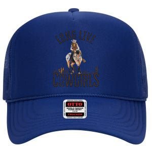 Cow Long Live Country Cool Wild West Funny Gift High Crown Mesh Back Trucker Hat