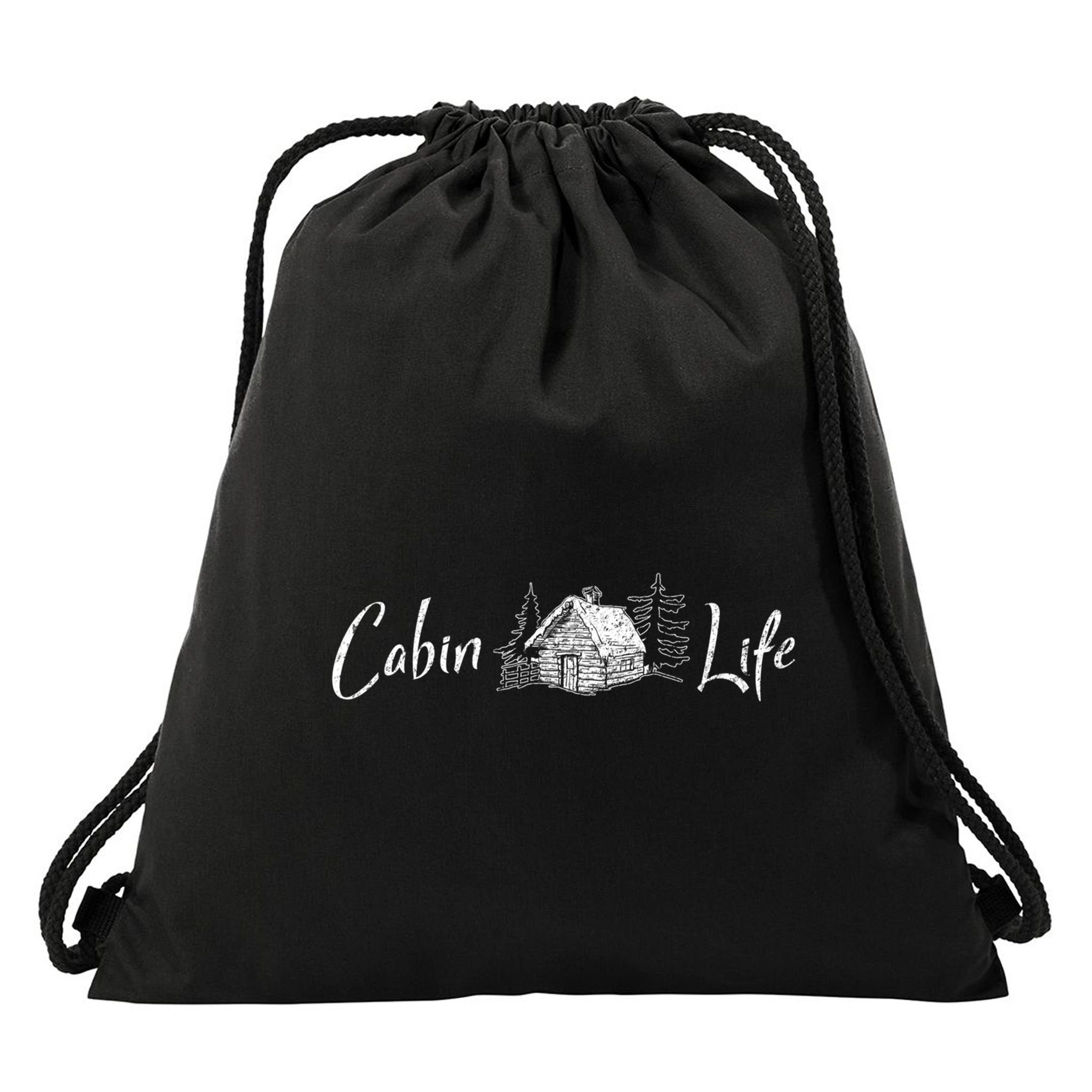 Cabin Life Log Cabin Gift Drawstring Bag