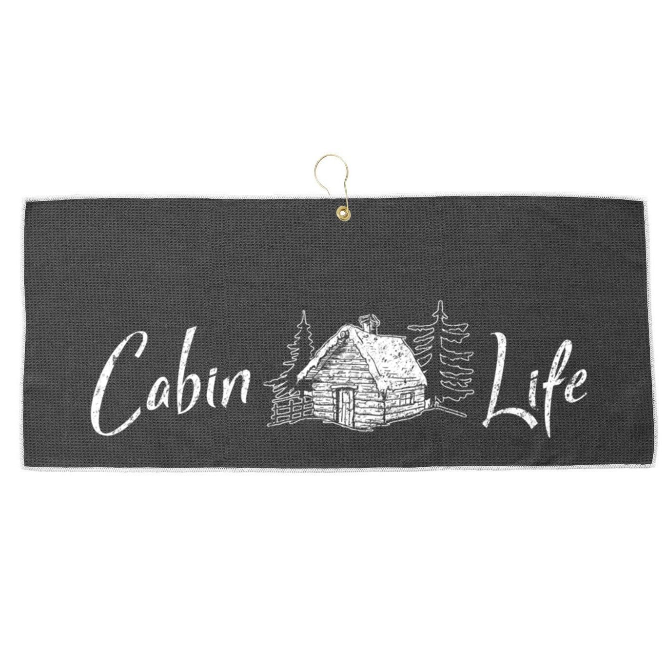 Cabin Life Log Cabin Gift Large Microfiber Waffle Golf Towel