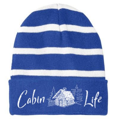 Cabin Life Log Cabin Gift Striped Beanie with Solid Band