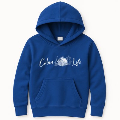 Cabin Life Log Cabin Gift Kids Hoodie