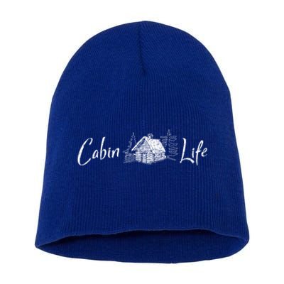 Cabin Life Log Cabin Gift Short Acrylic Beanie