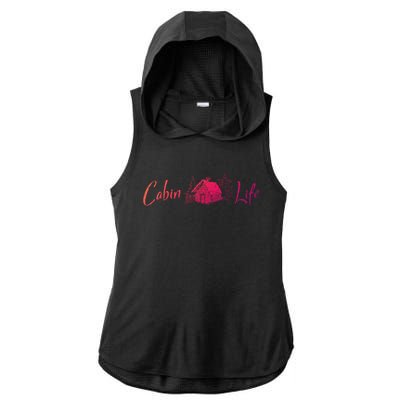 Cabin Life Log Cabin Gift Ladies PosiCharge Tri-Blend Wicking Draft Hoodie Tank