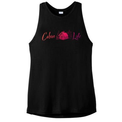 Cabin Life Log Cabin Gift Ladies PosiCharge Tri-Blend Wicking Tank