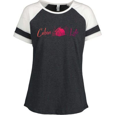 Cabin Life Log Cabin Gift Enza Ladies Jersey Colorblock Tee