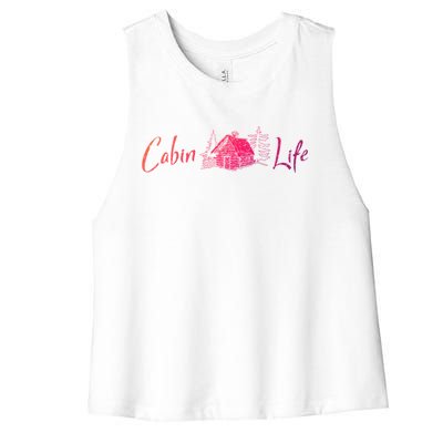 Cabin Life Log Cabin Gift Women's Racerback Cropped Tank