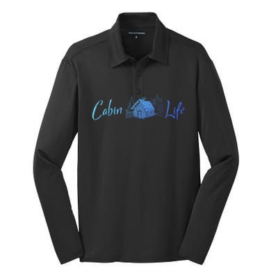 Cabin Life Log Cabin Gift Silk Touch Performance Long Sleeve Polo