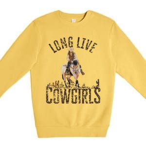 Cow Long Live Country Cool Wild West Gift Premium Crewneck Sweatshirt