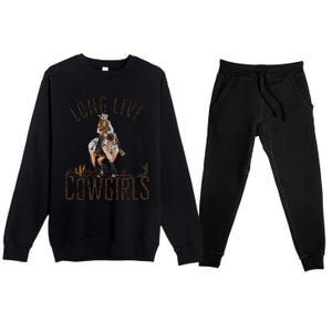 Cow Long Live Country Cool Wild West Gift Premium Crewneck Sweatsuit Set