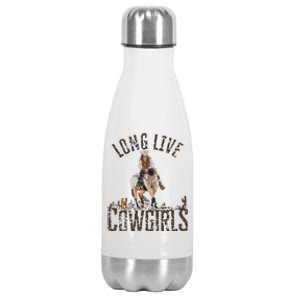 Cow Long Live Country Cool Wild West Gift Stainless Steel Insulated Water Bottle