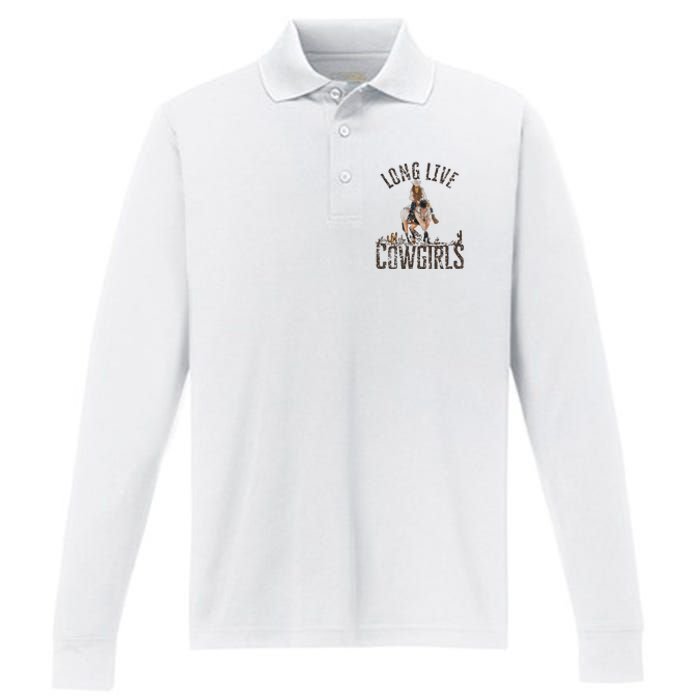 Cowgirls Long Live Wild West Cool Girl Country Girl Performance Long Sleeve Polo