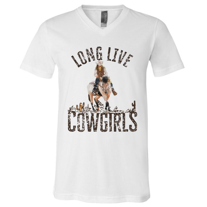 Cowgirls Long Live Wild West Cool Girl Country Girl V-Neck T-Shirt