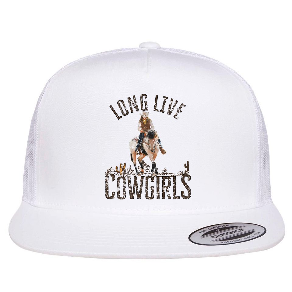 Cowgirls Long Live Wild West Cool Girl Country Girl Flat Bill Trucker Hat