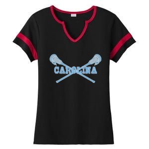 Carolina Lacrosse Lax Sticks Ladies Halftime Notch Neck Tee