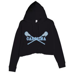 Carolina Lacrosse Lax Sticks Crop Fleece Hoodie