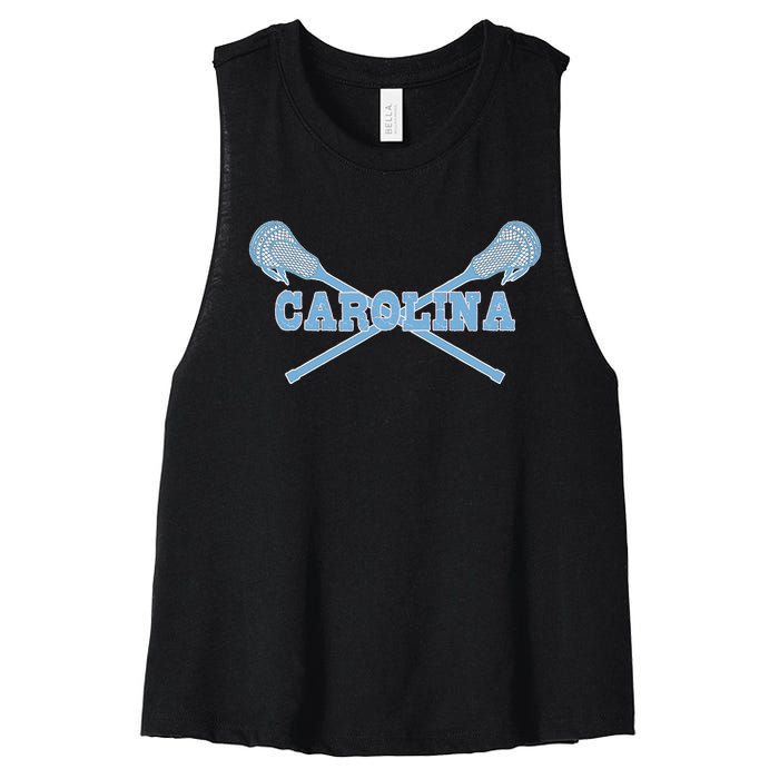 Carolina Lacrosse Lax Sticks Women's Racerback Cropped Tank