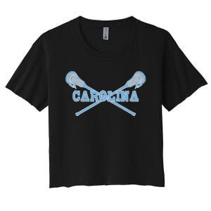 Carolina Lacrosse Lax Sticks Women's Crop Top Tee