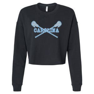 Carolina Lacrosse Lax Sticks Cropped Pullover Crew