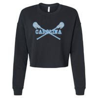 Carolina Lacrosse Lax Sticks Cropped Pullover Crew