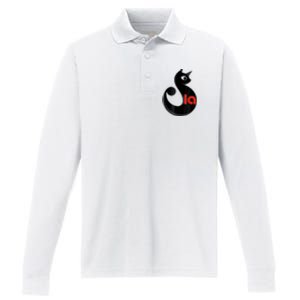 Comma La La Cat  Comma La Performance Long Sleeve Polo