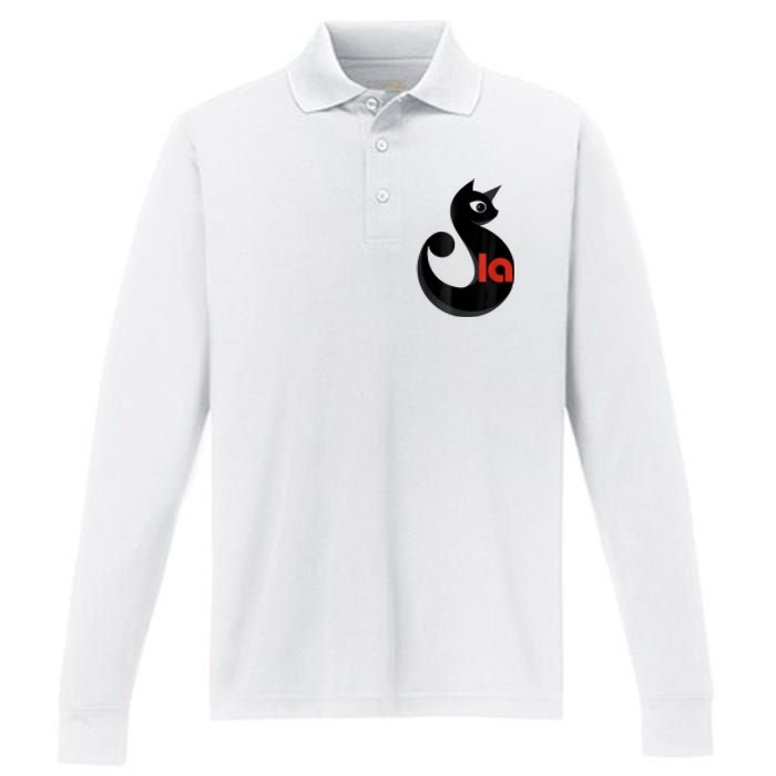 Comma La La Cat  Comma La Performance Long Sleeve Polo