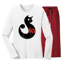 Comma La La Cat  Comma La Women's Long Sleeve Flannel Pajama Set 