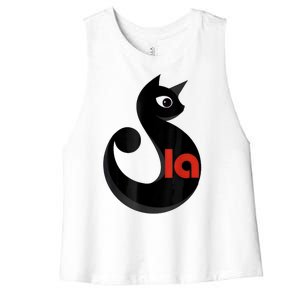 Comma La La Cat  Comma La Women's Racerback Cropped Tank