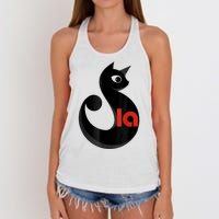 Comma La La Cat  Comma La Women's Knotted Racerback Tank