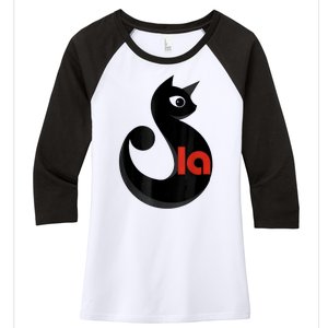 Comma La La Cat  Comma La Women's Tri-Blend 3/4-Sleeve Raglan Shirt